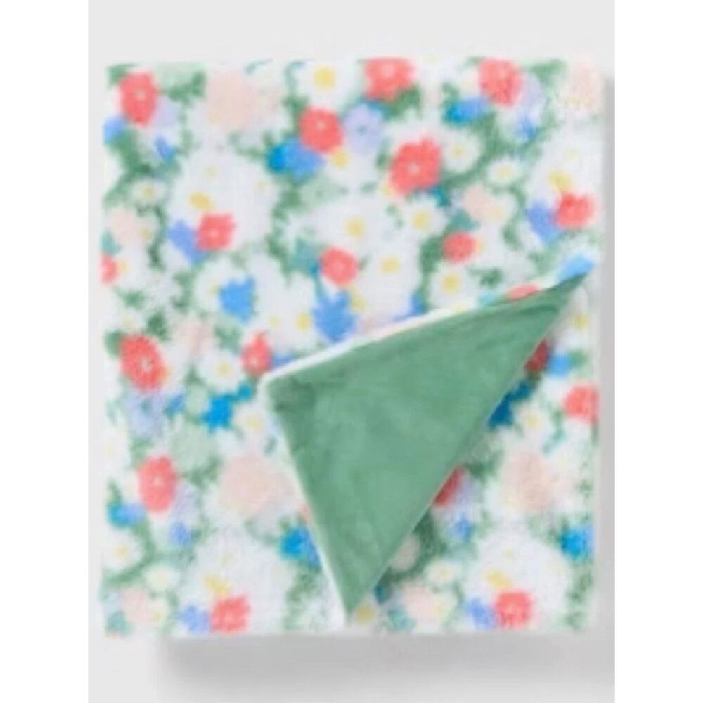 Pillowfort Throw Blanket Spring Floral Faux Fur 50x60 Kids Spring Target NEW